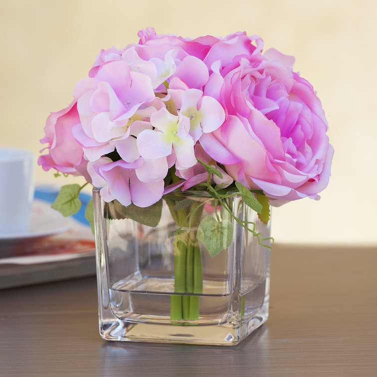 Primrue Silk Peony and Hydrangea Mixed Centerpieces in Vase Wayfair